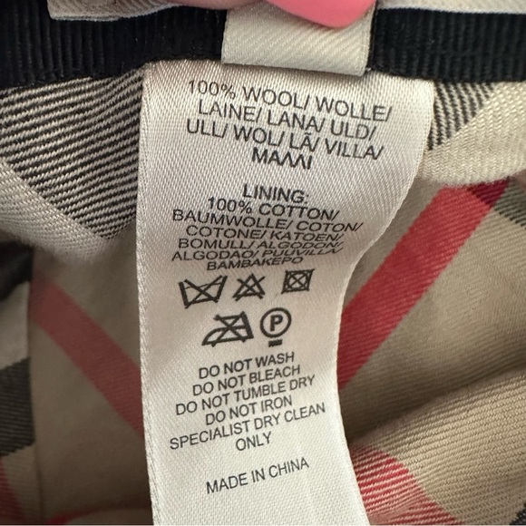 Burberry Womens Small Gray Wool Newsboy Cap Winter Hat Plaid Lining Grey 21.5” - Picture 4 of 7